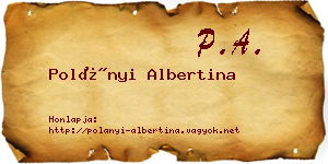 Polányi Albertina névjegykártya